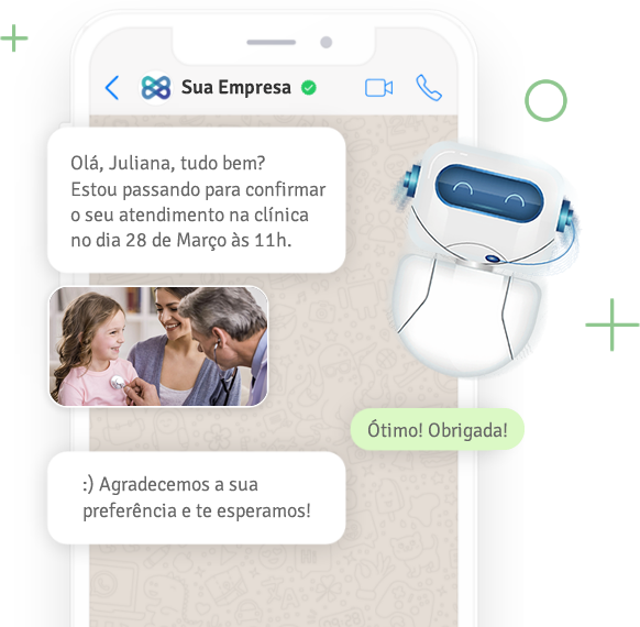 Menu “Perguntas Frequentes” - Cloudia - Chatbot para clínicas com