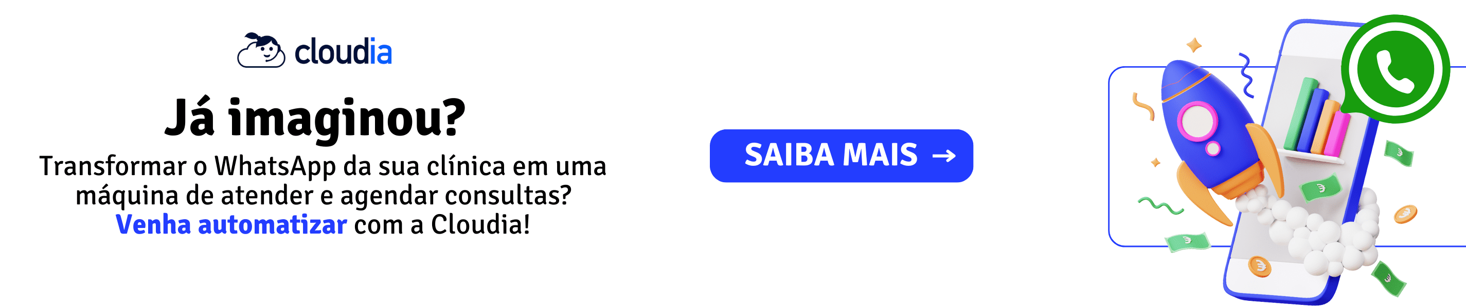 banner para transformar o WhatsApp da sua clínica em uma máquina de atender e agendar consultas